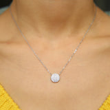 925 Silver Eye Pendant Necklace with Sapphire CZ for Women