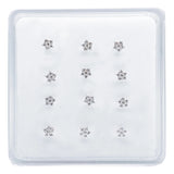 925 Silver Star Crystal Nose Studs 12pcs