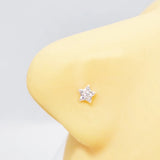 925 Silver Star Crystal Nose Studs 12pcs