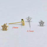 925 Silver Star Crystal Nose Studs 12pcs