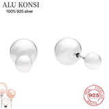 925 Silver Classical Crystal Studs Earrings Women Jewelry