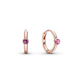 925 Silver Sparkling Heart Hoop Earrings For Women Wedding