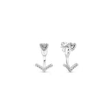 925 Silver Sparkling Heart Hoop Earrings For Women Wedding