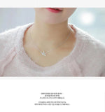 925 Silver Paper Crane Necklace Pendant Gift for Women
