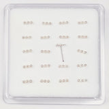 925 Silver Pearl Nose Stud 24G 20pcs Pack