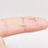925 Silver Pearl Nose Stud 24G 20pcs Pack