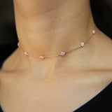 925 Sterling Silver CZ Flower Charm Necklace Pendant