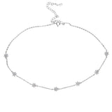 925 Sterling Silver CZ Flower Charm Necklace Pendant