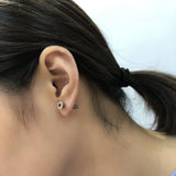 925 Sterling Silver Gothic Stud Earrings A4089