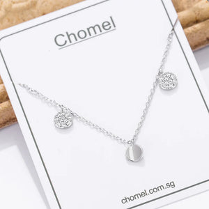 925 Silver Sequins Necklace Choker Ins Wind Women Fine Jewelry