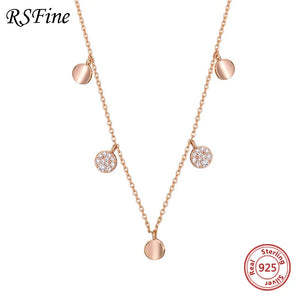925 Silver Sequins Necklace Choker Ins Wind Women Fine Jewelry
