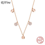 925 Silver Sequins Necklace Choker Ins Wind Women Fine Jewelry