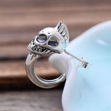 925 Silver Skull Stud Mens Biker Earrings A2038