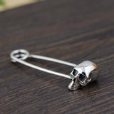 925 Sterling Silver skull brooch charm pendant A61