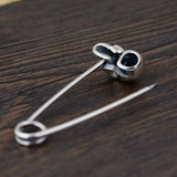 925 Sterling Silver skull brooch charm pendant A61