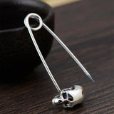 925 Sterling Silver skull brooch charm pendant A61