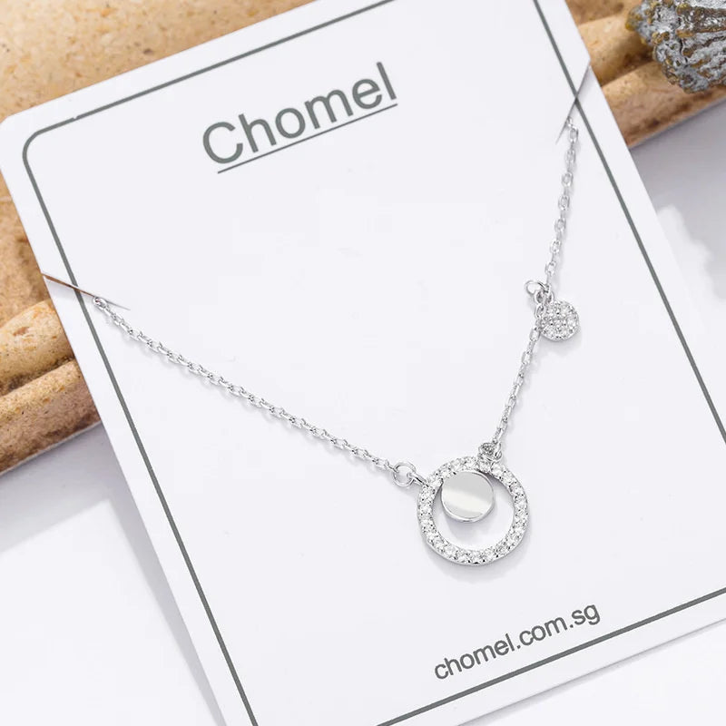 925 Sterling Silver Flash Diamond Choker Necklace for Women