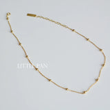 925 Silver Spacer Bead Choker Necklace 18K