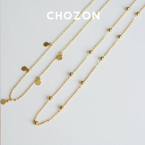 925 Silver Spacer Bead Choker Necklace 18K