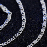 925 Silver 2MM Flat Clavicle Chains Necklace 40-75cm