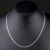 925 Silver 2MM Flat Clavicle Chains Necklace 40-75cm