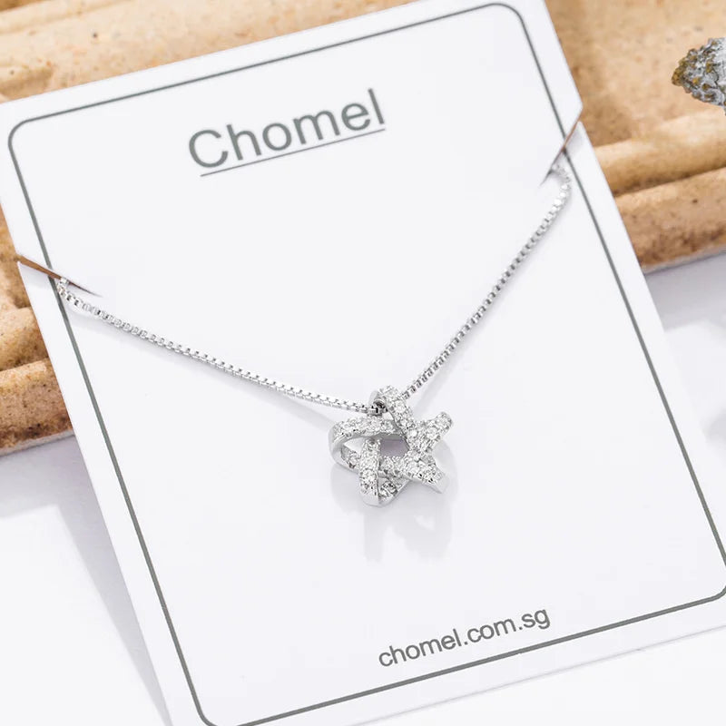 925 Sterling Silver star necklace choker for Women