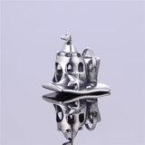 925 Silver Beach Castle Charm Bead for Bracelet Necklace