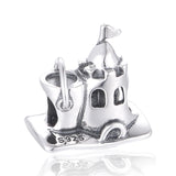 925 Silver Beach Castle Charm Bead for Bracelet Necklace