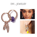 925 Sterling Silver Double Circle Heart Earrings
