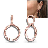 925 Sterling Silver Double Circle Heart Earrings for Girls