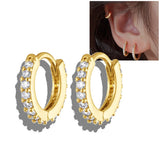 925 Sterling Silver Double Circle Earrings Charm Heart Shape Earrings
