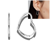 925 Sterling Silver Double Circle Earrings & Heart Shape Charm