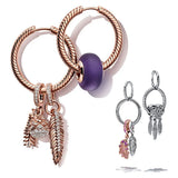 925 Sterling Silver Double Circle Heart Earrings for Girls