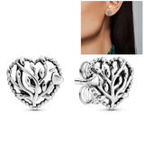 925 Sterling Silver Heart Earrings Charm Gift for Girls