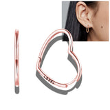 925 Silver Double Circle Earrings with Heart Shape Charm