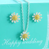 925 Silver Sunflower Necklace Pendant for Women - Lady Gift
