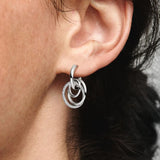 925 Silver Family Circles Ear Plug for Women Jewelry