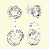 925 Silver Family Circles Ear Plug for Women Jewelry