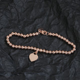 925 Silver 4mm Round Bead Love Bracelet Light Jewelry