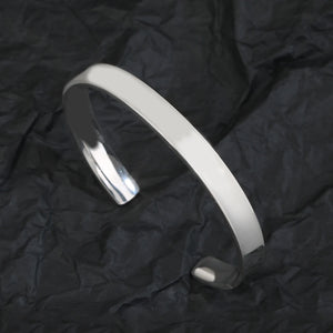 925 Silver Woman Opening Bangle Letter Ring Jewelry