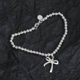 925 Sterling Silver Round Bead Love Bracelet