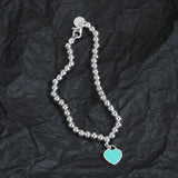 925 Sterling Silver Round Bead Love Bracelet