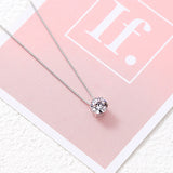 925 Silver zircon Necklaces For Women Gift