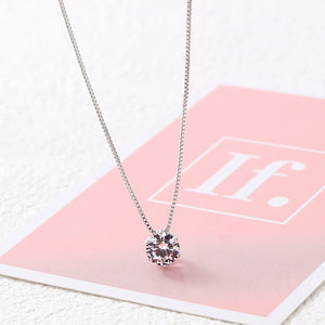 925 Silver zircon Necklaces For Women Gift