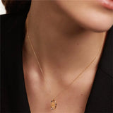 925 Silver Zircon Initial Letter M Necklace