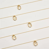 925 Silver Zircon Initial Letter M Necklace