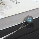 925 Silver Female Chain Necklace Moonlight Labradorite Pendant