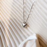 925 Silver Love Necklace Heart Box Chain Female Niche Clavicle Jewelry