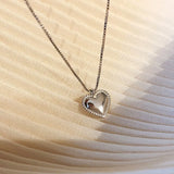 925 Silver Love Necklace Heart Box Chain Female Niche Clavicle Jewelry