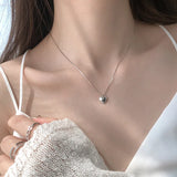 925 Silver Love Necklace Heart Box Chain Female Niche Clavicle Jewelry